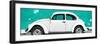 ¡Viva Mexico! Panoramic Collection - White VW Beetle Car and Turquoise Street Wall-Philippe Hugonnard-Framed Photographic Print