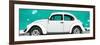 ¡Viva Mexico! Panoramic Collection - White VW Beetle Car and Turquoise Street Wall-Philippe Hugonnard-Framed Photographic Print