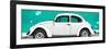 ¡Viva Mexico! Panoramic Collection - White VW Beetle Car and Turquoise Street Wall-Philippe Hugonnard-Framed Photographic Print