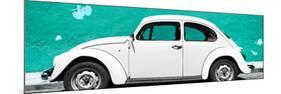 ¡Viva Mexico! Panoramic Collection - White VW Beetle Car and Turquoise Street Wall-Philippe Hugonnard-Mounted Photographic Print