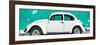 ¡Viva Mexico! Panoramic Collection - White VW Beetle Car and Turquoise Street Wall-Philippe Hugonnard-Framed Photographic Print