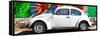 ¡Viva Mexico! Panoramic Collection - White VW Beetle Car in Cancun-Philippe Hugonnard-Framed Stretched Canvas