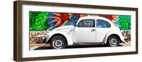 ¡Viva Mexico! Panoramic Collection - White VW Beetle Car in Cancun-Philippe Hugonnard-Framed Photographic Print