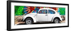 ¡Viva Mexico! Panoramic Collection - White VW Beetle Car in Cancun-Philippe Hugonnard-Framed Photographic Print