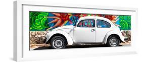 ¡Viva Mexico! Panoramic Collection - White VW Beetle Car in Cancun-Philippe Hugonnard-Framed Photographic Print