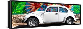 ¡Viva Mexico! Panoramic Collection - White VW Beetle Car in Cancun-Philippe Hugonnard-Framed Stretched Canvas