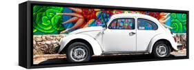 ¡Viva Mexico! Panoramic Collection - White VW Beetle Car in Cancun-Philippe Hugonnard-Framed Stretched Canvas