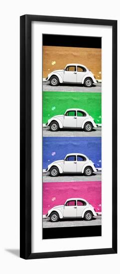 ¡Viva Mexico! Panoramic Collection - White VW Beetle Cars II-Philippe Hugonnard-Framed Premium Photographic Print