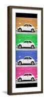 ¡Viva Mexico! Panoramic Collection - White VW Beetle Cars II-Philippe Hugonnard-Framed Photographic Print