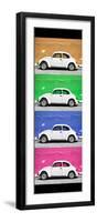 ¡Viva Mexico! Panoramic Collection - White VW Beetle Cars II-Philippe Hugonnard-Framed Photographic Print