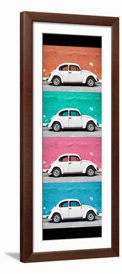 ¡Viva Mexico! Panoramic Collection - White VW Beetle Cars-Philippe Hugonnard-Framed Photographic Print