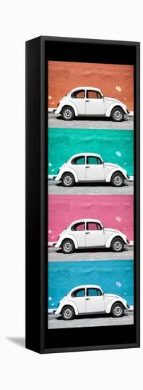 ¡Viva Mexico! Panoramic Collection - White VW Beetle Cars-Philippe Hugonnard-Framed Stretched Canvas