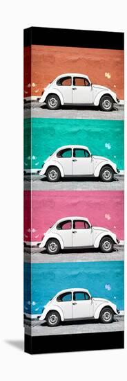 ¡Viva Mexico! Panoramic Collection - White VW Beetle Cars-Philippe Hugonnard-Stretched Canvas