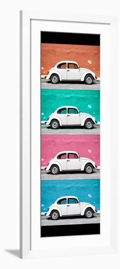 ¡Viva Mexico! Panoramic Collection - White VW Beetle Cars-Philippe Hugonnard-Framed Photographic Print