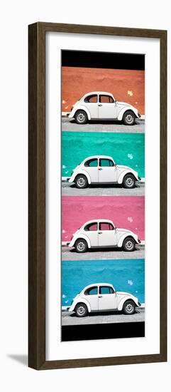 ¡Viva Mexico! Panoramic Collection - White VW Beetle Cars-Philippe Hugonnard-Framed Photographic Print