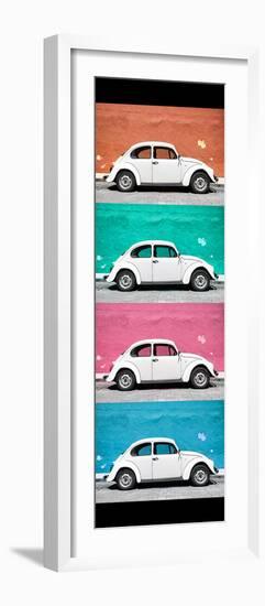 ¡Viva Mexico! Panoramic Collection - White VW Beetle Cars-Philippe Hugonnard-Framed Photographic Print