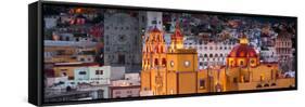 ¡Viva Mexico! Panoramic Collection - Yellow Church by Night - Guanajuato-Philippe Hugonnard-Framed Stretched Canvas