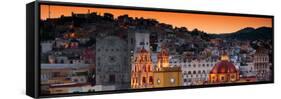 ¡Viva Mexico! Panoramic Collection - Yellow Church by Night I - Guanajuato-Philippe Hugonnard-Framed Stretched Canvas