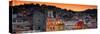 ¡Viva Mexico! Panoramic Collection - Yellow Church by Night I - Guanajuato-Philippe Hugonnard-Stretched Canvas