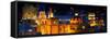 ¡Viva Mexico! Panoramic Collection - Yellow Church by Night II - Guanajuato-Philippe Hugonnard-Framed Stretched Canvas