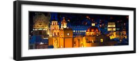 ¡Viva Mexico! Panoramic Collection - Yellow Church by Night II - Guanajuato-Philippe Hugonnard-Framed Photographic Print