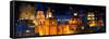 ¡Viva Mexico! Panoramic Collection - Yellow Church by Night II - Guanajuato-Philippe Hugonnard-Framed Stretched Canvas