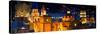 ¡Viva Mexico! Panoramic Collection - Yellow Church by Night II - Guanajuato-Philippe Hugonnard-Stretched Canvas