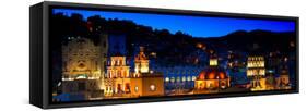 ¡Viva Mexico! Panoramic Collection - Yellow Church by Night III - Guanajuato-Philippe Hugonnard-Framed Stretched Canvas