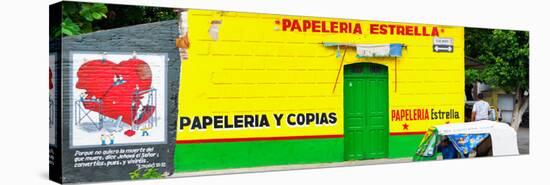 ¡Viva Mexico! Panoramic Collection - Yellow Papeleria Estrella-Philippe Hugonnard-Stretched Canvas