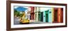 ¡Viva Mexico! Panoramic Collection - Yellow Taxi and Colorful Street in Oaxaca-Philippe Hugonnard-Framed Photographic Print