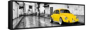 ¡Viva Mexico! Panoramic Collection - Yellow VW Beetle Car in San Cristobal de Las Casas-Philippe Hugonnard-Framed Stretched Canvas