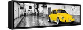 ¡Viva Mexico! Panoramic Collection - Yellow VW Beetle Car in San Cristobal de Las Casas-Philippe Hugonnard-Framed Stretched Canvas