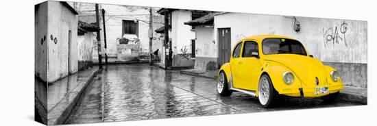 ¡Viva Mexico! Panoramic Collection - Yellow VW Beetle Car in San Cristobal de Las Casas-Philippe Hugonnard-Stretched Canvas