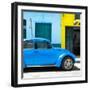 ¡Viva Mexico! Square Collection - "15 Street" Blue VW Beetle Car-Philippe Hugonnard-Framed Photographic Print