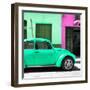 ¡Viva Mexico! Square Collection - "15 Street" Coral Green VW Beetle Car-Philippe Hugonnard-Framed Photographic Print
