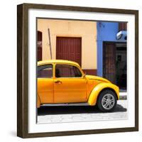 ¡Viva Mexico! Square Collection - "15 Street" Dark Yellow VW Beetle Car-Philippe Hugonnard-Framed Photographic Print