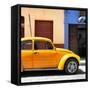 ¡Viva Mexico! Square Collection - "15 Street" Dark Yellow VW Beetle Car-Philippe Hugonnard-Framed Stretched Canvas