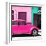 ¡Viva Mexico! Square Collection - "15 Street" Deep Pink VW Beetle Car-Philippe Hugonnard-Framed Photographic Print