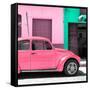 ¡Viva Mexico! Square Collection - "15 Street" Hot Pink VW Beetle Car-Philippe Hugonnard-Framed Stretched Canvas