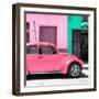 ¡Viva Mexico! Square Collection - "15 Street" Hot Pink VW Beetle Car-Philippe Hugonnard-Framed Photographic Print