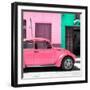 ¡Viva Mexico! Square Collection - "15 Street" Hot Pink VW Beetle Car-Philippe Hugonnard-Framed Photographic Print