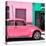 ¡Viva Mexico! Square Collection - "15 Street" Hot Pink VW Beetle Car-Philippe Hugonnard-Stretched Canvas