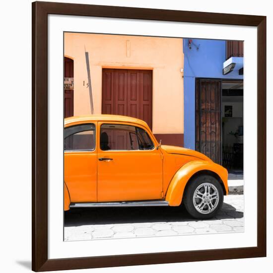 ¡Viva Mexico! Square Collection - "15 Street" Orange VW Beetle Car-Philippe Hugonnard-Framed Photographic Print