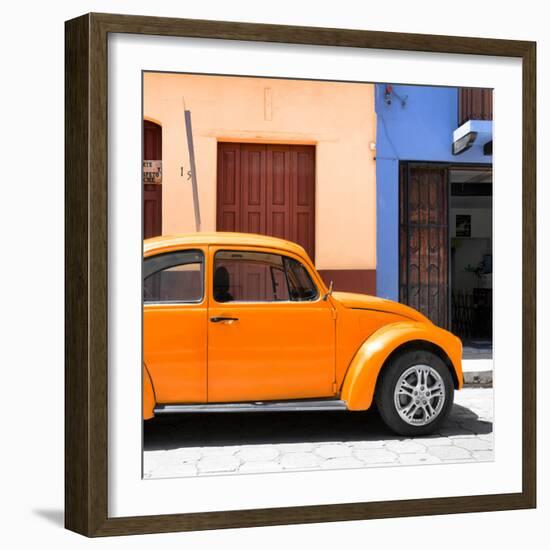 ¡Viva Mexico! Square Collection - "15 Street" Orange VW Beetle Car-Philippe Hugonnard-Framed Photographic Print