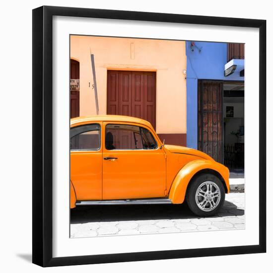 ¡Viva Mexico! Square Collection - "15 Street" Orange VW Beetle Car-Philippe Hugonnard-Framed Photographic Print