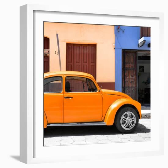 ¡Viva Mexico! Square Collection - "15 Street" Orange VW Beetle Car-Philippe Hugonnard-Framed Photographic Print