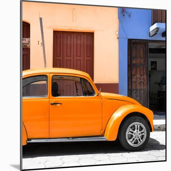 ¡Viva Mexico! Square Collection - "15 Street" Orange VW Beetle Car-Philippe Hugonnard-Mounted Photographic Print