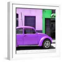 ¡Viva Mexico! Square Collection - "15 Street" Purple VW Beetle Car-Philippe Hugonnard-Framed Photographic Print