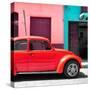 ¡Viva Mexico! Square Collection - "15 Street" Red VW Beetle Car-Philippe Hugonnard-Stretched Canvas