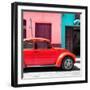 ¡Viva Mexico! Square Collection - "15 Street" Red VW Beetle Car-Philippe Hugonnard-Framed Photographic Print